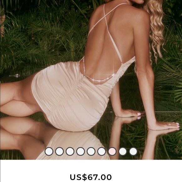 Oh Polly Dresses & Skirts - OhPolly Midnight Seduction Runched Backless Satin Mini Dress